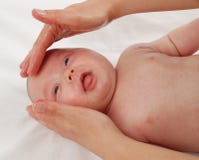 Newborn Child Massage 15 Stock Image