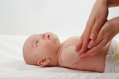 Newborn Child Massage 15 Royalty Free Stock Photo