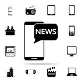 news in smart phone icon. Media icons universal set for web and mobile stock illustration news in smart phone icon. Media icons universal set for web and mobile stock illustration