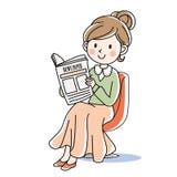 Woman sitting and reading a newspaper stock illustration Woman sitting and reading a newspaper stock illustration