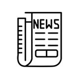 Newspaper icon vector isolated on white background, Newspaper sign , line or linear sign, element design in outline style vector illustration Newspaper icon vector isolated on white background, Newspaper sign , line or linear sign, element design in outline style vector illustration