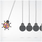 Newton's cradle concept on background,creative light bulb Idea c vector illustration Newton's cradle concept on background,creative light bulb Idea c vector illustration