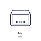 Nfcpictogram van muziek en media overzichtsinzameling Dun die lijn nfc pictogram op witte achtergrond wordt geïsoleerd royalty-vrije illustratie Nfcpictogram van muziek en media overzichtsinzameling Dun die lijn nfc pictogram op witte achtergrond wordt geïsoleerd royalty-vrije illustratie