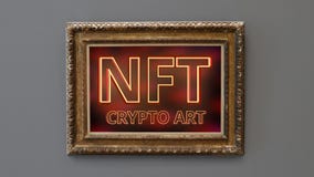 NFT NON FUNGIBLE TOKEN CRYPTO ART CONCEPT.