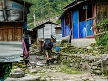 Ngadi village, Nepal - Annapurna trekking stock images Ngadi village, Nepal - Annapurna trekking stock images