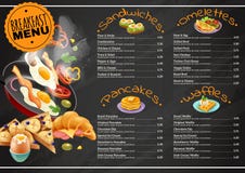 Śniadaniowy menu Na Chalkboard Obraz Stock Śniadaniowy menu Na Chalkboard Obraz Stock