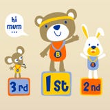 Nice animals cartoon on podium vector illustration Nice animals cartoon on podium vector illustration