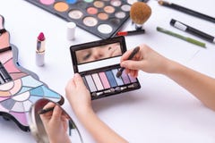 Nice Little Girl Doing Make Up Stock Image Nice Little Girl Doing Make Up Stock Image