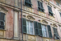 Nice mediterranean house facades with different colours Royalty Free Stock Photo Nice mediterranean house facades with different colours Royalty Free Stock Photo