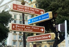 Nice - Road signpost stock photo Nice - Road signpost stock photo
