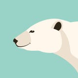 Niedźwiedzia polarnego mieszkania stylu kierowniczy wektorowy ilustracyjny profil ilustracji Niedźwiedzia polarnego mieszkania stylu kierowniczy wektorowy ilustracyjny profil ilustracji