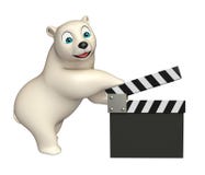 Niedźwiedzia polarnego postać z kreskówki z clapboard ilustracja wektor Niedźwiedzia polarnego postać z kreskówki z clapboard ilustracja wektor