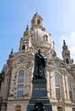 Niemiecki Grodzki Drezdeński z kościelnym Frauenkirche zdjęcie stock Niemiecki Grodzki Drezdeński z kościelnym Frauenkirche zdjęcie stock