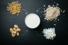 Niet zuivelmelkconcept stock foto Niet zuivelmelkconcept stock foto