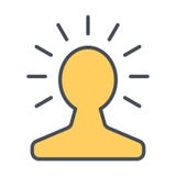 Nieuw helder idee in menselijk hoofdlijnpictogram Het concept van de Lightbulbcreativiteit Vector Stock Foto's Nieuw helder idee in menselijk hoofdlijnpictogram Het concept van de Lightbulbcreativiteit Vector Stock Foto's