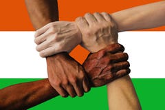 Niger zaznacza, integracja wielokulturowa grupa m?odzi ludzie obrazy royalty free Niger zaznacza, integracja wielokulturowa grupa m?odzi ludzie obrazy royalty free