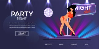 Night Club Party with Girl Dancer in Underwear vector illustration Night Club Party with Girl Dancer in Underwear vector illustration