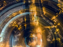 Night crossroad from high Stock Photos Night crossroad from high Stock Photos