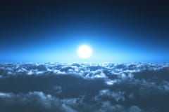 Night Flight Above The Clouds Stock Images Night Flight Above The Clouds Stock Images