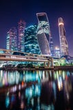 Night Moscow Business Center With Lights Stock Photos Night Moscow Business Center With Lights Stock Photos