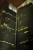 The night scene of lighted building in Marina Bay on new year eve Royalty Free Stock Image The night scene of lighted building in Marina Bay on new year eve Royalty Free Stock Image