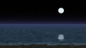 Night sea landscape seamless loop video