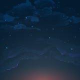 Night Sky Hand Drawn Watercolor Background Stock Photography