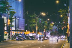 Night street view of Kuala Lumpur City in Malaysia royalty free stock photography Night street view of Kuala Lumpur City in Malaysia royalty free stock photography