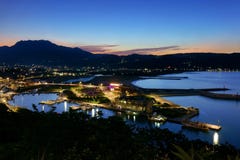 Night view of the huanggang fishing harbor stock photo Night view of the huanggang fishing harbor stock photo