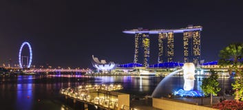 Night view of Marina Bay, urban skyline of Singapore stock image Night view of Marina Bay, urban skyline of Singapore stock image