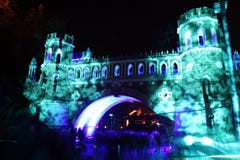 Night View Of The Figured Bridge In Tsaritsyno History Museum In Royalty Free Stock Images Night View Of The Figured Bridge In Tsaritsyno History Museum In Royalty Free Stock Images