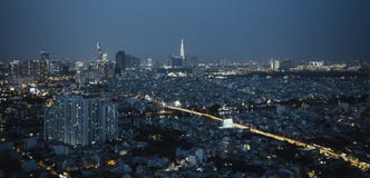 Nightscape Хошимина стоковые изображения rf Nightscape Хошимина стоковые изображения rf