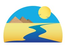 Nil und ägyptische Pyramiden lizenzfreie abbildung Nil und ägyptische Pyramiden lizenzfreie abbildung