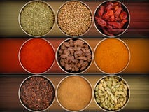 Nine different spices