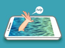 Ninguna fobia del teléfono móvil stock de ilustración Ninguna fobia del teléfono móvil stock de ilustración