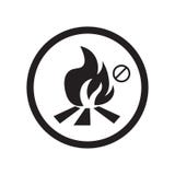 Ningún fuego permitió la muestra y el símbolo del vector del icono aislado en el fondo blanco, ningún concepto permitido fuego de ilustración del vector Ningún fuego permitió la muestra y el símbolo del vector del icono aislado en el fondo blanco, ningún concepto permitido fuego de ilustración del vector
