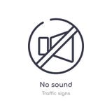 ningún icono del esquema de los sonidos l?nea aislada ejemplo del vector de la colecci?n de las se?ales de tr?fico movimiento fin ilustración del vector ningún icono del esquema de los sonidos l?nea aislada ejemplo del vector de la colecci?n de las se?ales de tr?fico movimiento fin ilustración del vector