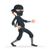 Ninja thief sneak walk sword asian assassin japanese cartoon character vector illustration Stock Images Ninja thief sneak walk sword asian assassin japanese cartoon character vector illustration Stock Images
