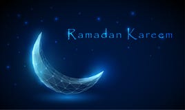 Niska poli- abstrakcjonistyczna półksiężyc Ramadan Kareem t?o ilustracja wektor Niska poli- abstrakcjonistyczna półksiężyc Ramadan Kareem t?o ilustracja wektor