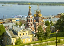 Nizhni Novgorod, Rússia, igreja de Stroganovskaya foto de stock Nizhni Novgorod, Rússia, igreja de Stroganovskaya foto de stock