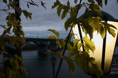 Nizhny Novgorod в последней осени, виде на город от реки Oka, России стоковые фото Nizhny Novgorod в последней осени, виде на город от реки Oka, России стоковые фото