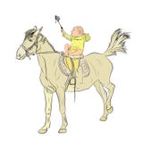 Niño a caballo selfie del nacimiento Niños stock de ilustración Niño a caballo selfie del nacimiento Niños stock de ilustración