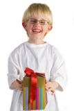 Niño pequeño con el presente fotografía de archivo libre de regalías Niño pequeño con el presente fotografía de archivo libre de regalías