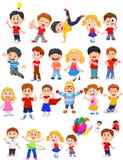Niños contratados a diversa expresión ilustración del vector Niños contratados a diversa expresión ilustración del vector