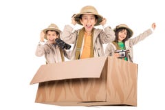 Niños en una impulsión del juego imagen de archivo libre de regalías Niños en una impulsión del juego imagen de archivo libre de regalías