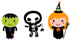 Niños lindos de Halloween libre illustration Niños lindos de Halloween libre illustration