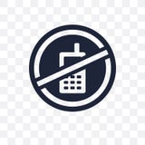 No mobile phone sign transparent icon. No mobile phone sign symbol design from Traffic signs collection. stock illustration No mobile phone sign transparent icon. No mobile phone sign symbol design from Traffic signs collection. stock illustration