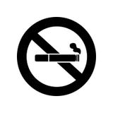 NO SMOKING sign. Cigarette icon with filter and smoke in black crossed out circle. vector illustration NO SMOKING sign. Cigarette icon with filter and smoke in black crossed out circle. vector illustration