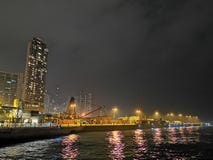 Noc przy miasta Hong kong obrazy stock Noc przy miasta Hong kong obrazy stock