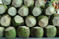 Noix de coco de vert de pile images stock Noix de coco de vert de pile images stock
